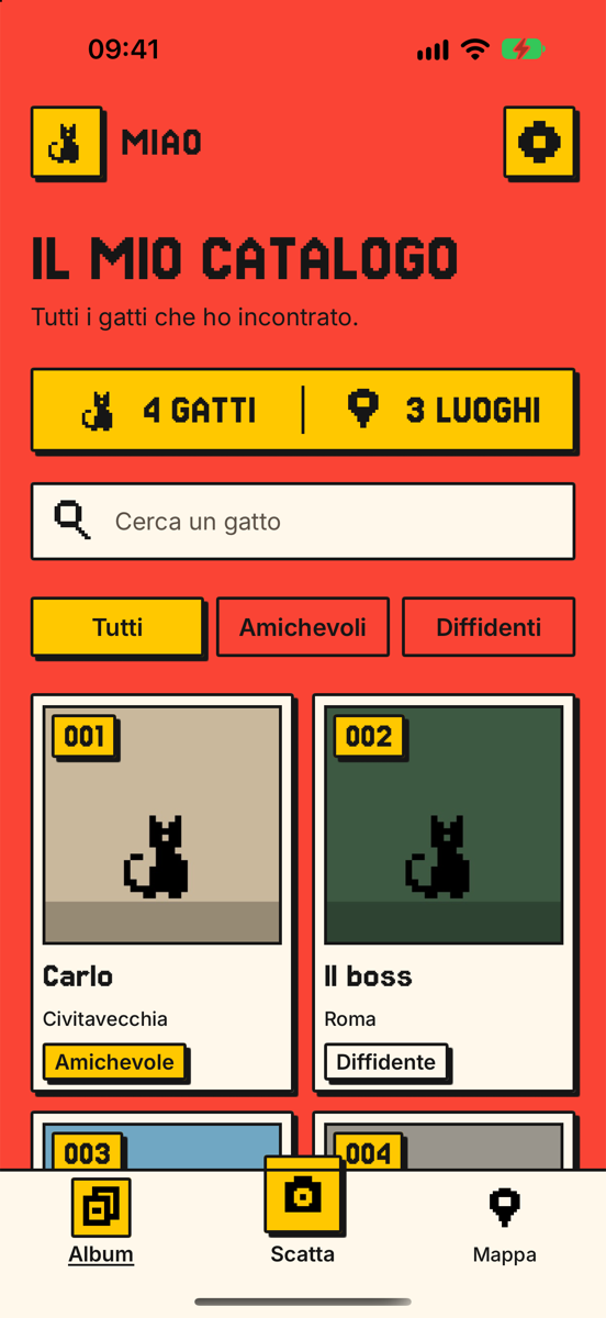 L'album: quattro gatti, tre luoghi, ricerca e filtri