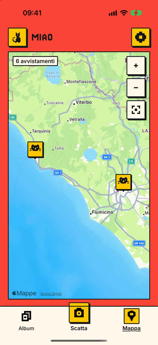 La mappa personale con gli avvistamenti